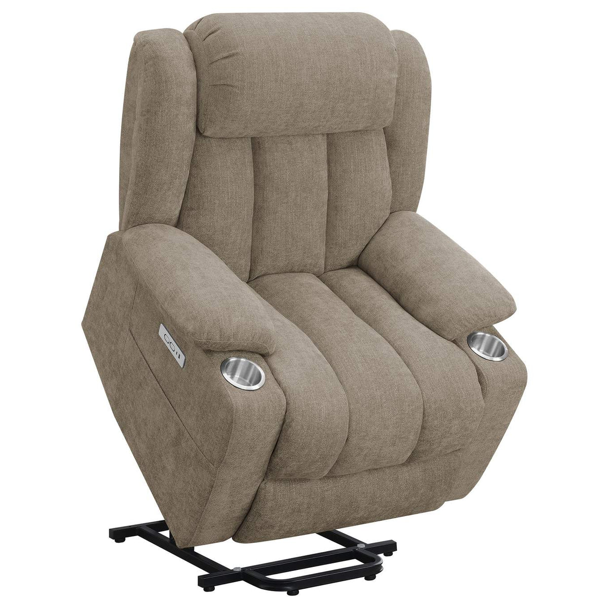602274P Houston Upholstered Power Lift Recliner Chair Camel