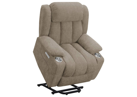 602274P Houston Upholstered Power Lift Recliner Chair Camel