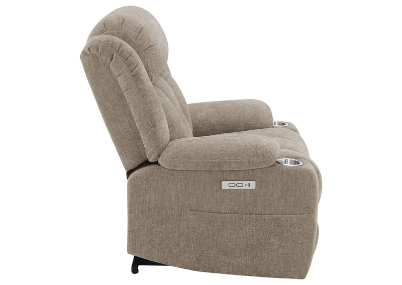 602274P Houston Upholstered Power Lift Recliner Chair Camel