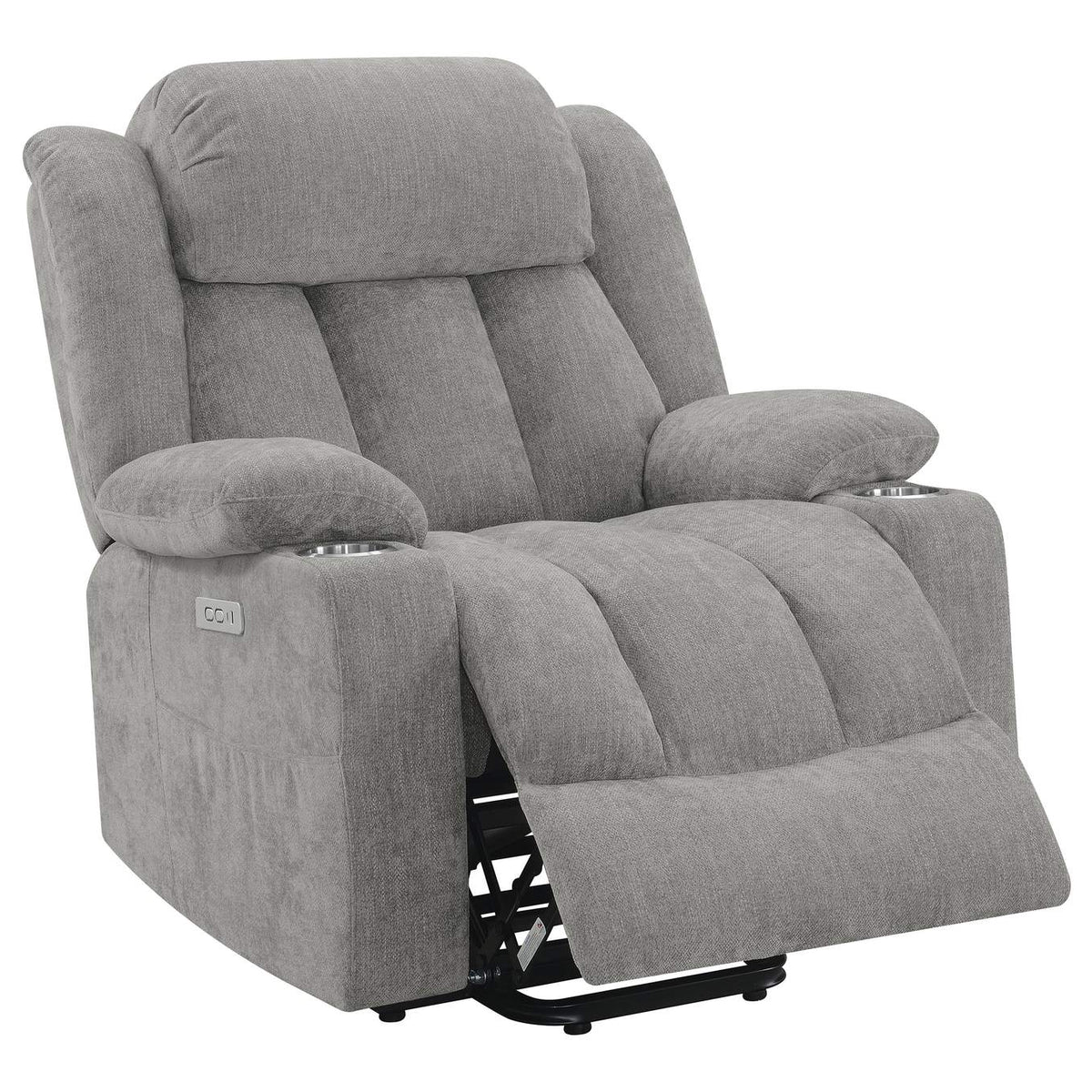 602284P Houston Upholstered Power Lift Recliner Grey