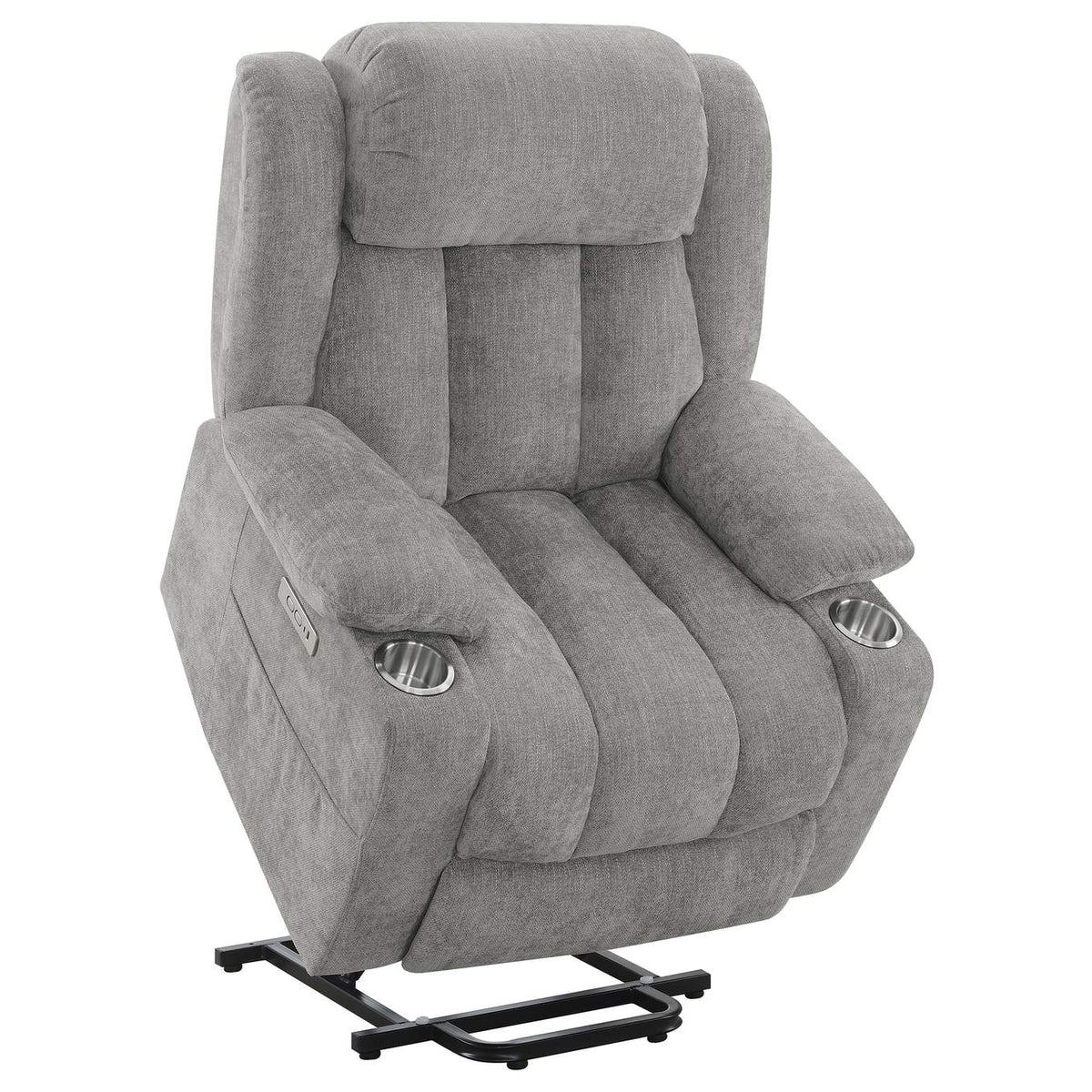 602284P Houston Upholstered Power Lift Recliner Grey