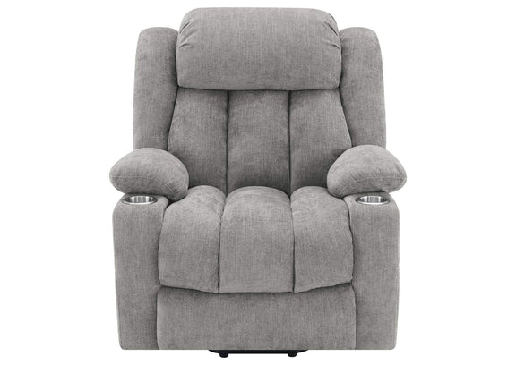 602284P Houston Upholstered Power Lift Recliner Grey