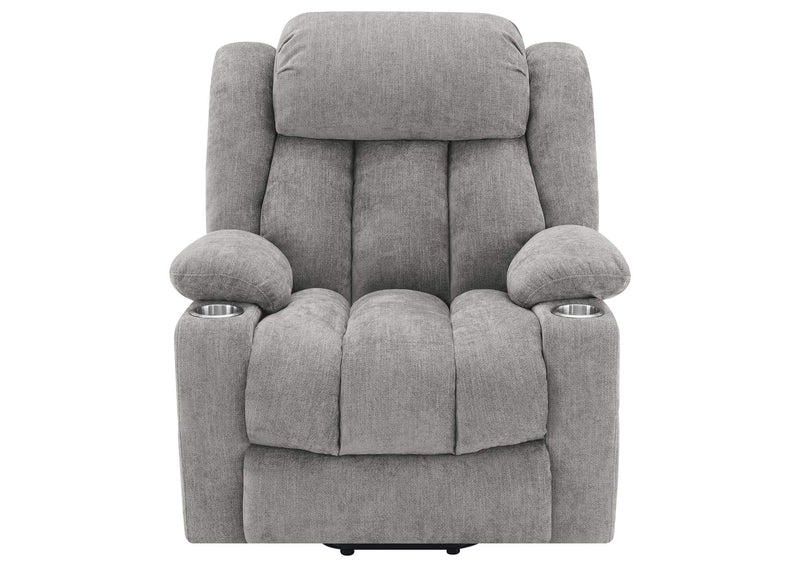 602284P Houston Upholstered Power Lift Recliner Grey
