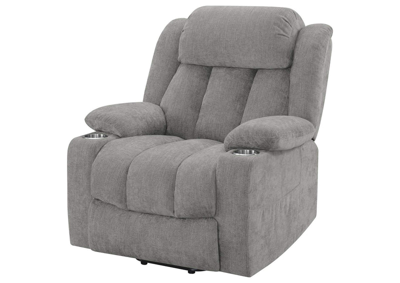 602284P Houston Upholstered Power Lift Recliner Grey