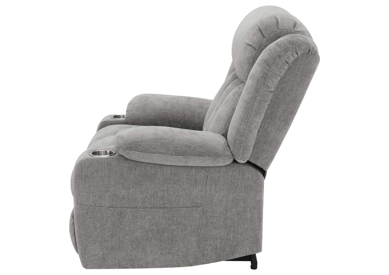 602284P Houston Upholstered Power Lift Recliner Grey