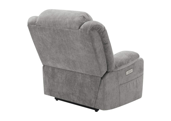 602284P Houston Upholstered Power Lift Recliner Grey