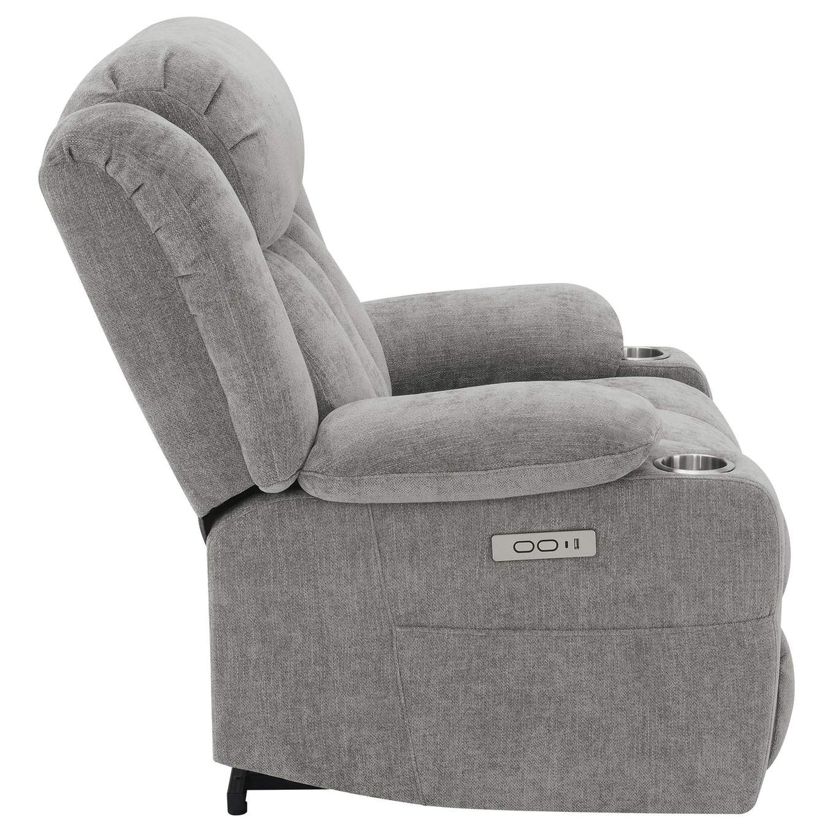 602284P Houston Upholstered Power Lift Recliner Grey