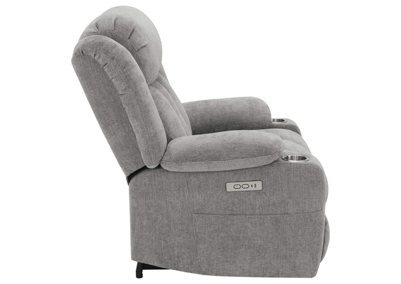 602284P Houston Upholstered Power Lift Recliner Grey