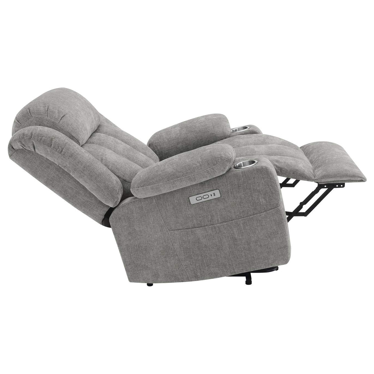 602284P Houston Upholstered Power Lift Recliner Grey