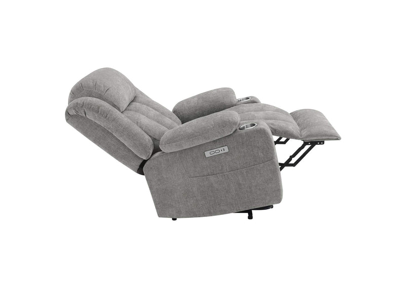 602284P Houston Upholstered Power Lift Recliner Grey