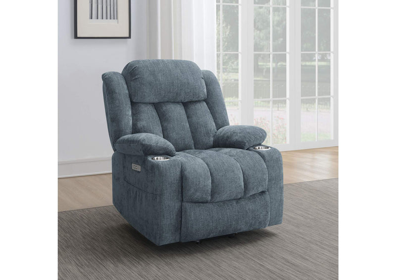 602294P Houston Upholstered Power Lift Recliner Slate Blue