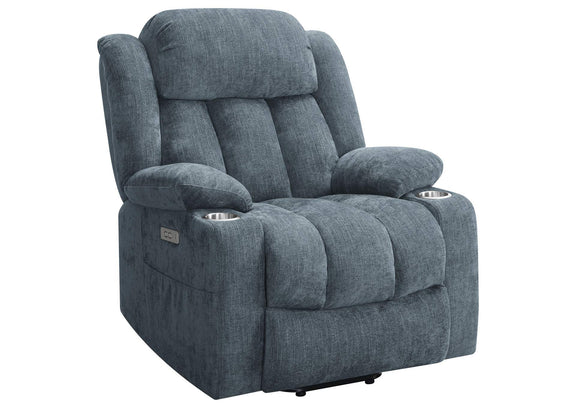 602294P Houston Upholstered Power Lift Recliner Slate Blue