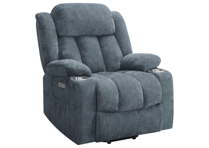 602294P Houston Upholstered Power Lift Recliner Slate Blue