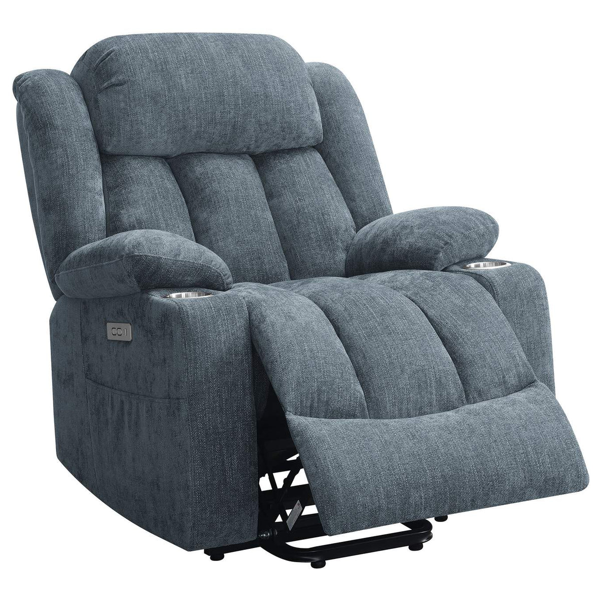 602294P Houston Upholstered Power Lift Recliner Slate Blue