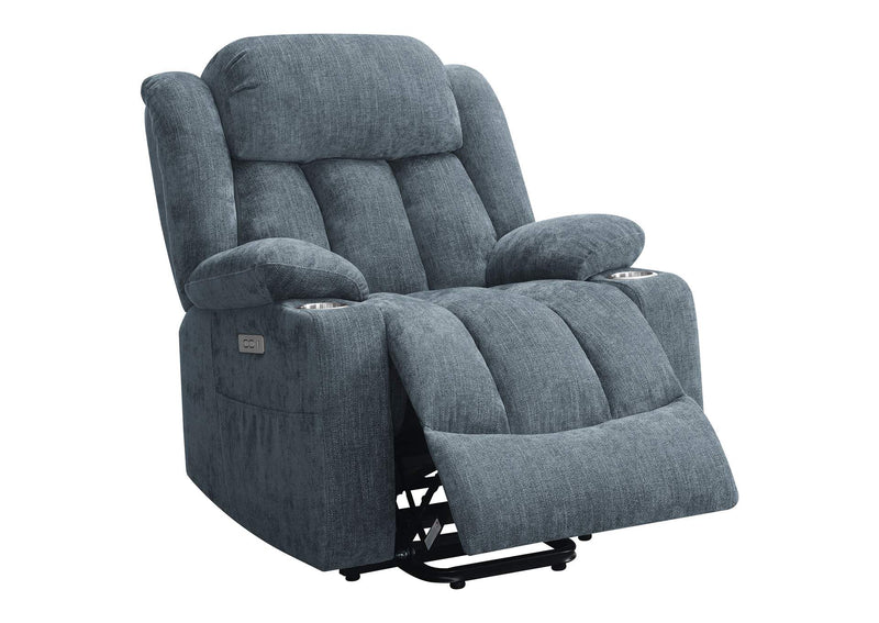 602294P Houston Upholstered Power Lift Recliner Slate Blue