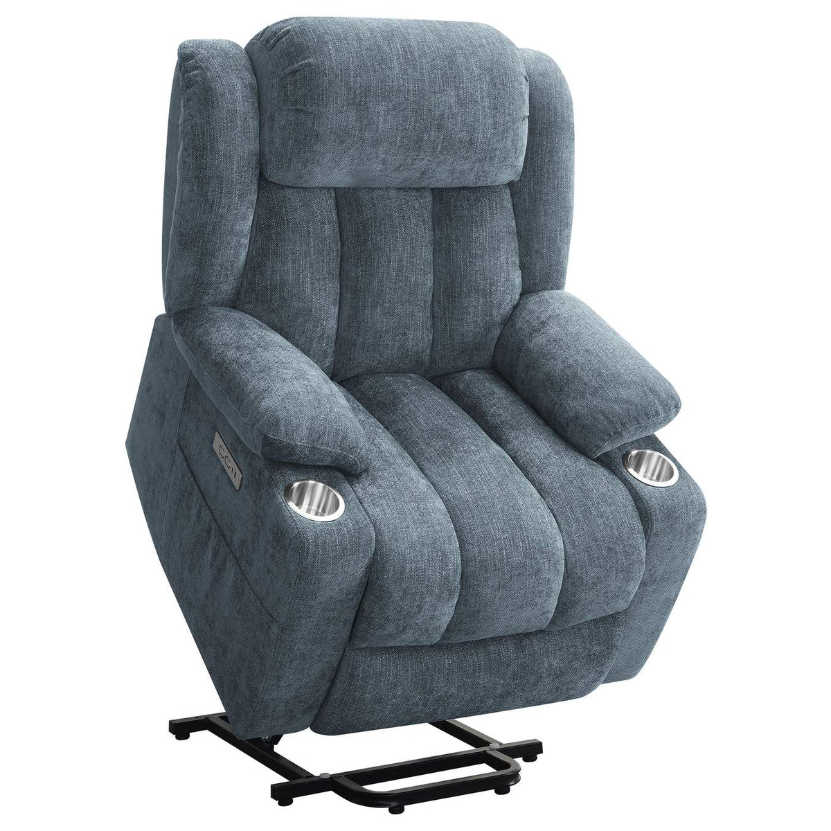 602294P Houston Upholstered Power Lift Recliner Slate Blue