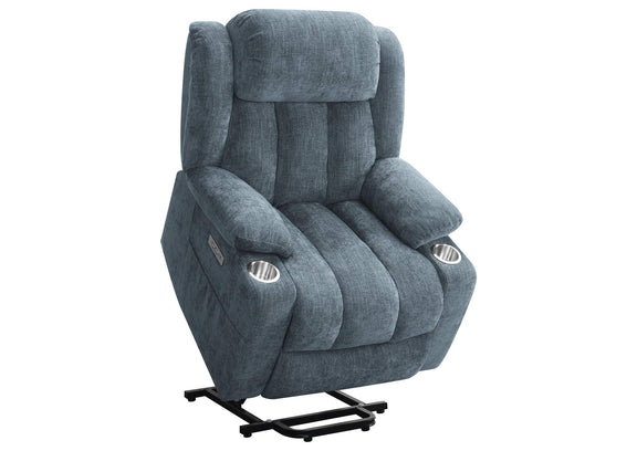602294P Houston Upholstered Power Lift Recliner Slate Blue