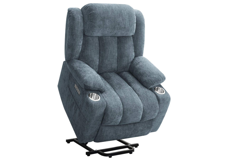 602294P Houston Upholstered Power Lift Recliner Slate Blue
