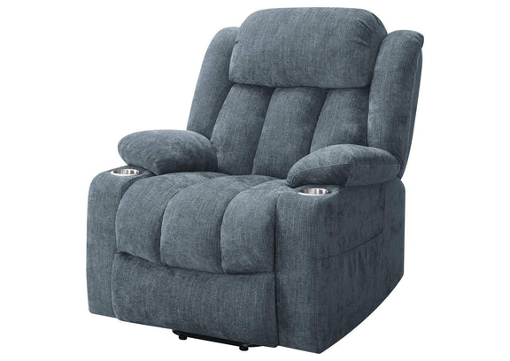 602294P Houston Upholstered Power Lift Recliner Slate Blue
