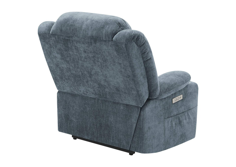 602294P Houston Upholstered Power Lift Recliner Slate Blue
