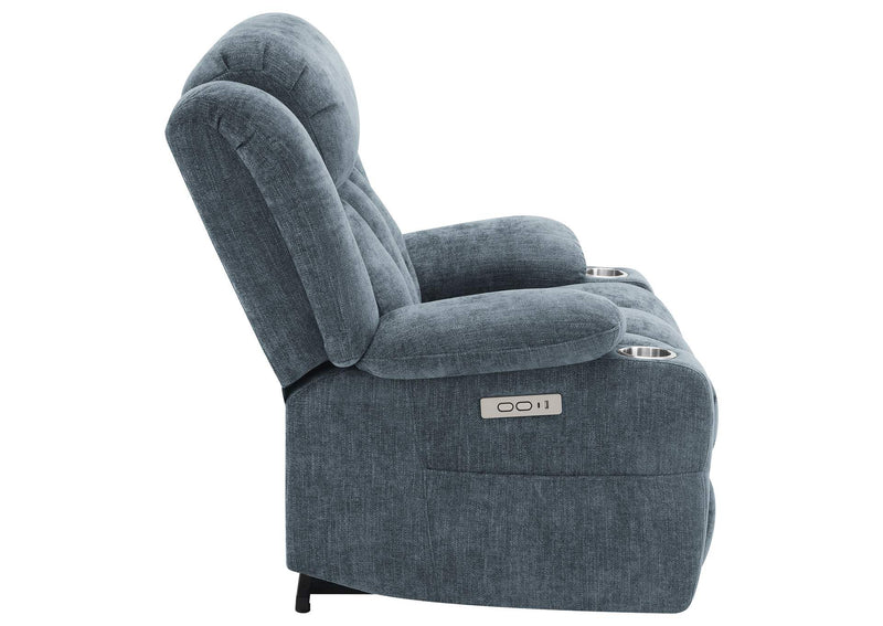 602294P Houston Upholstered Power Lift Recliner Slate Blue