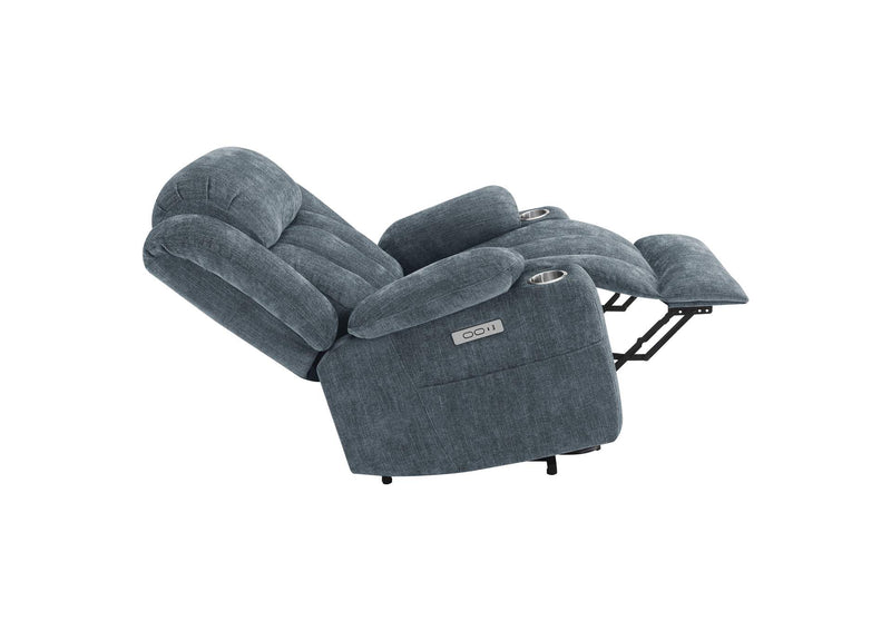 602294P Houston Upholstered Power Lift Recliner Slate Blue
