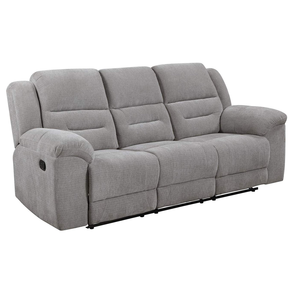 602551-S2 Gilson 2-piece Chenille Upholstered Reclining Sofa Set Grey