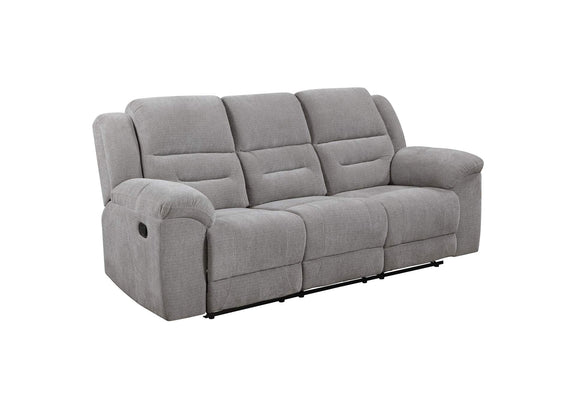 602551-S2 Gilson 2-piece Chenille Upholstered Reclining Sofa Set Grey