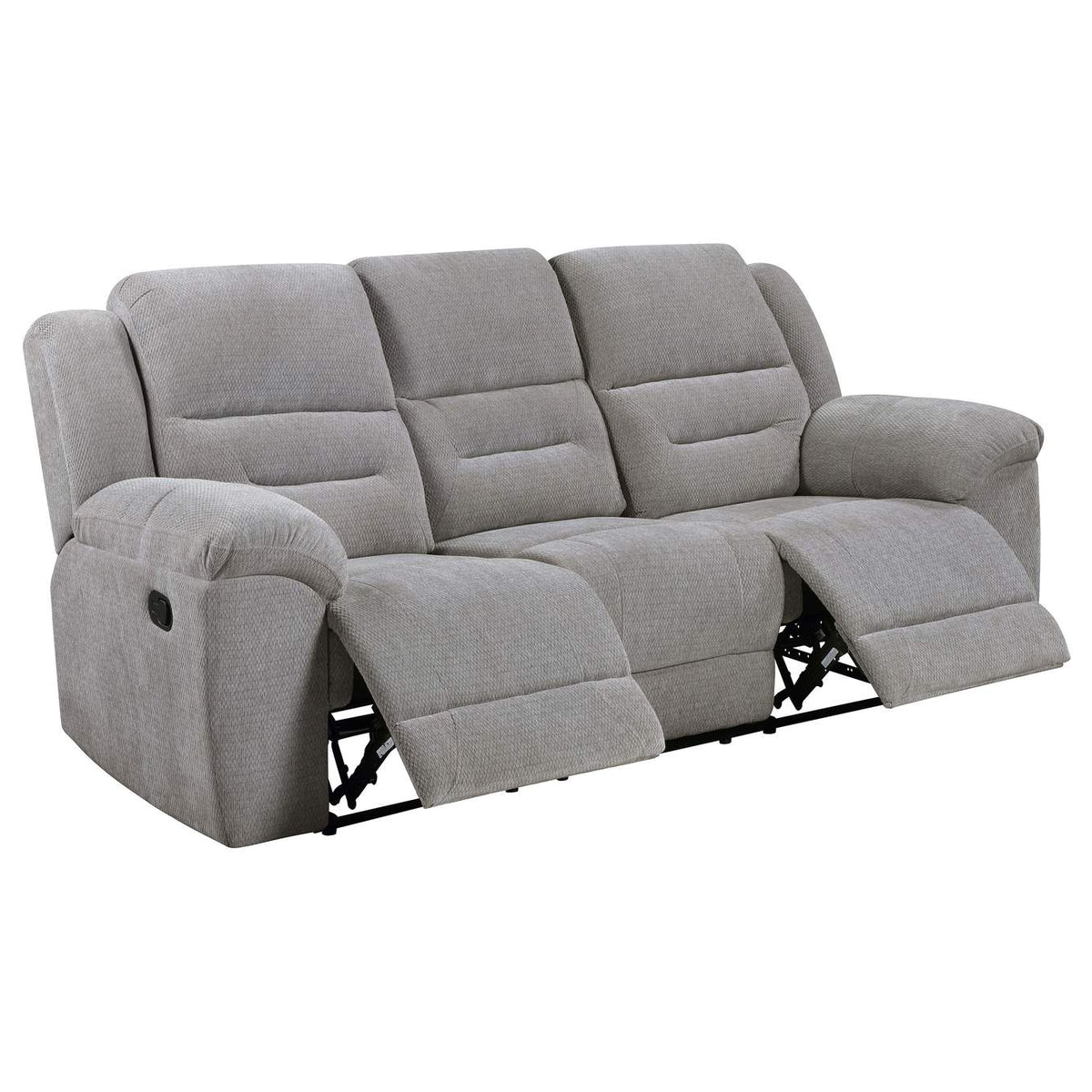 602551-S2 Gilson 2-piece Chenille Upholstered Reclining Sofa Set Grey