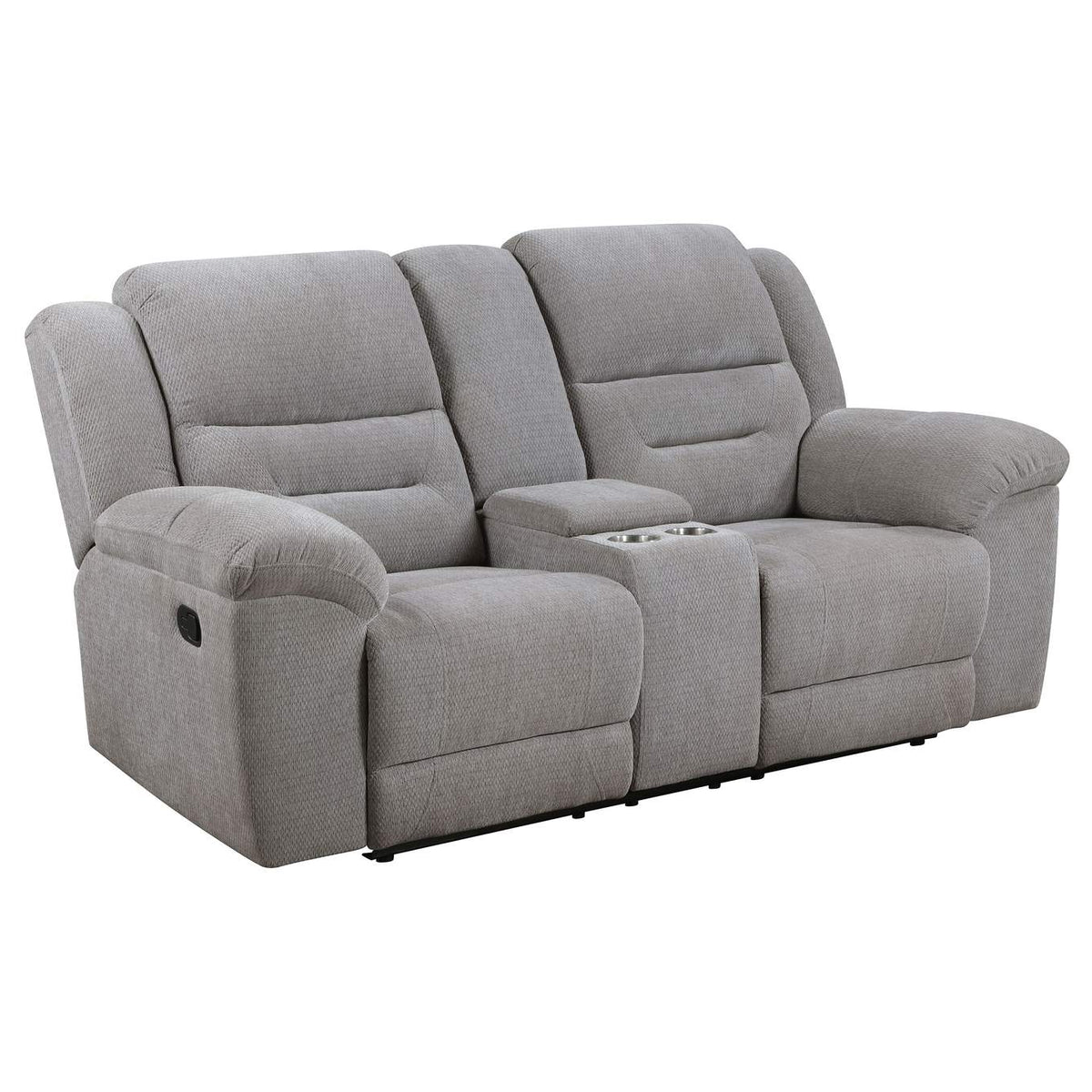 602551-S2 Gilson 2-piece Chenille Upholstered Reclining Sofa Set Grey