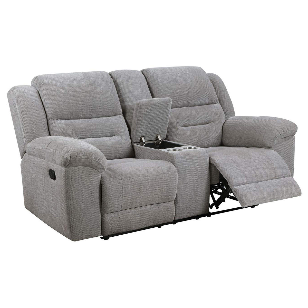 602551-S2 Gilson 2-piece Chenille Upholstered Reclining Sofa Set Grey
