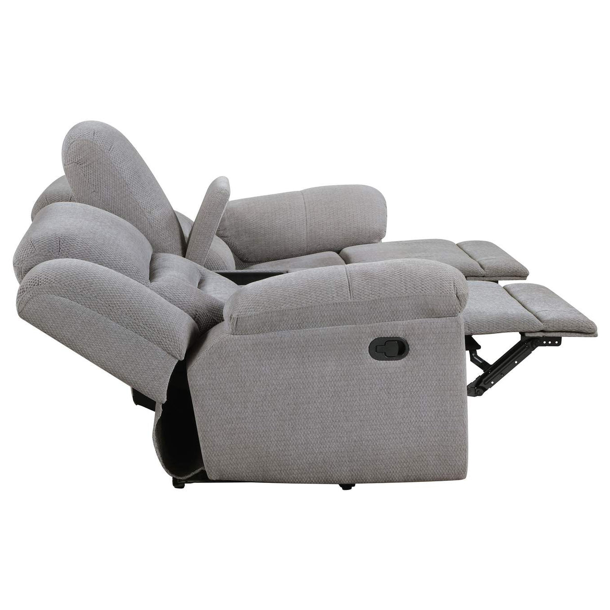 602551-S2 Gilson 2-piece Chenille Upholstered Reclining Sofa Set Grey