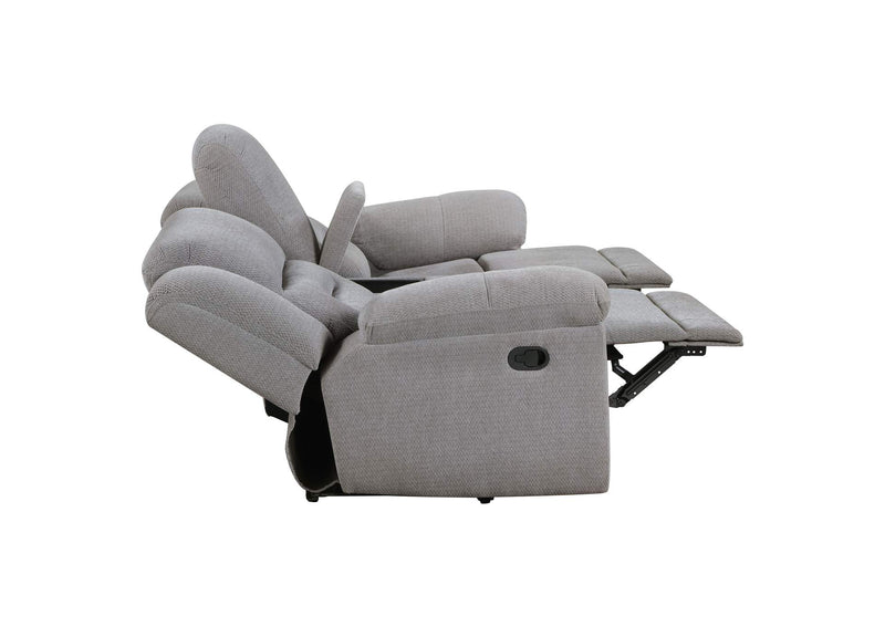 602551-S2 Gilson 2-piece Chenille Upholstered Reclining Sofa Set Grey