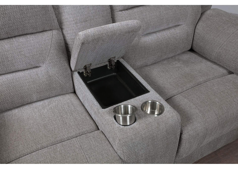 602551-S2 Gilson 2-piece Chenille Upholstered Reclining Sofa Set Grey