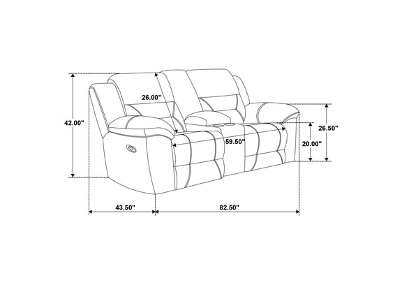 602551-S2 Gilson 2-piece Chenille Upholstered Reclining Sofa Set Grey
