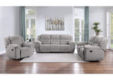 602551-S3 Gilson 3-piece Chenille Upholstered Reclining Sofa Set Grey