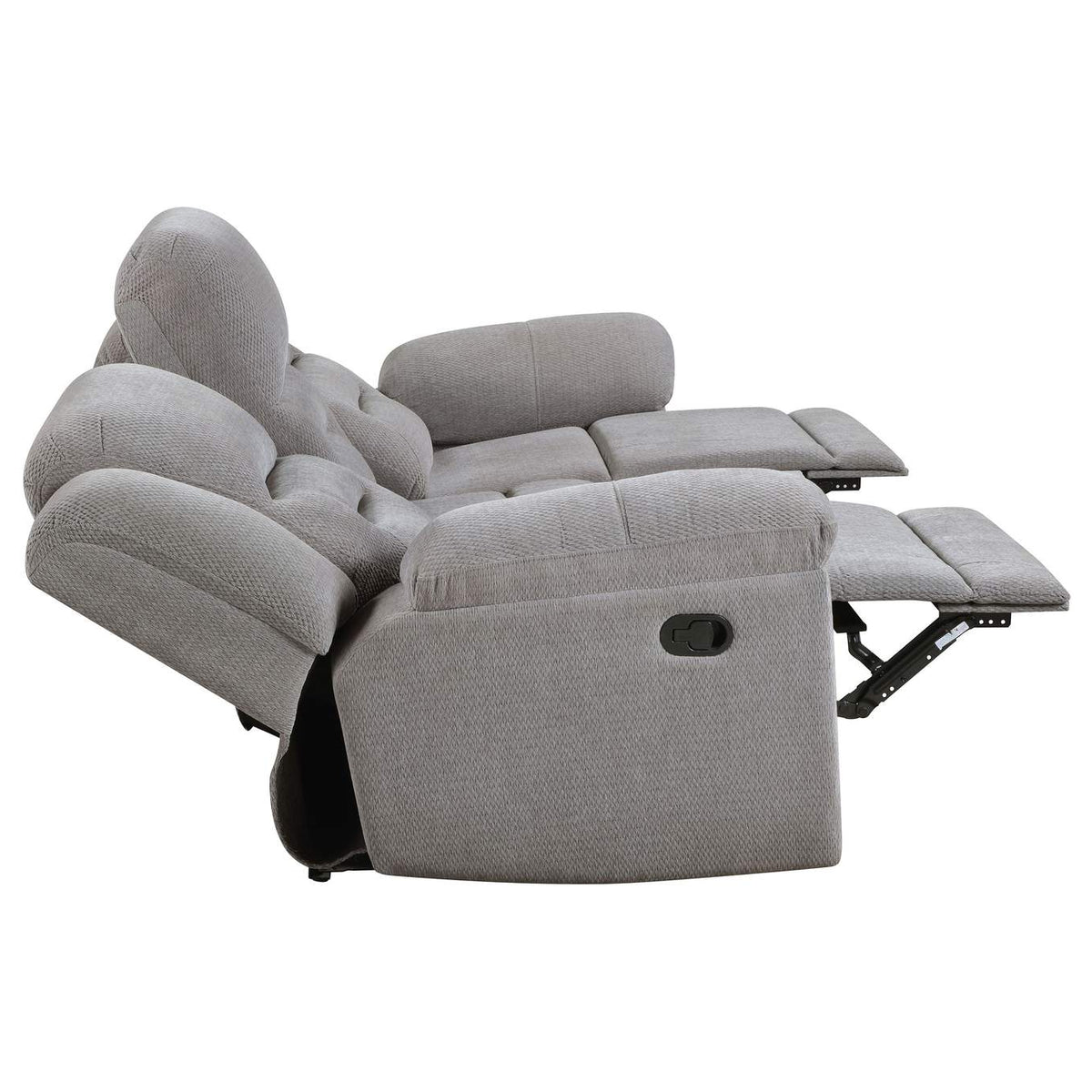 602551-S3 Gilson 3-piece Chenille Upholstered Reclining Sofa Set Grey