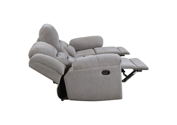 602551-S3 Gilson 3-piece Chenille Upholstered Reclining Sofa Set Grey