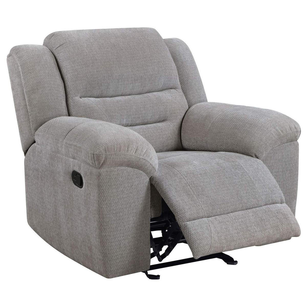 602551-S3 Gilson 3-piece Chenille Upholstered Reclining Sofa Set Grey