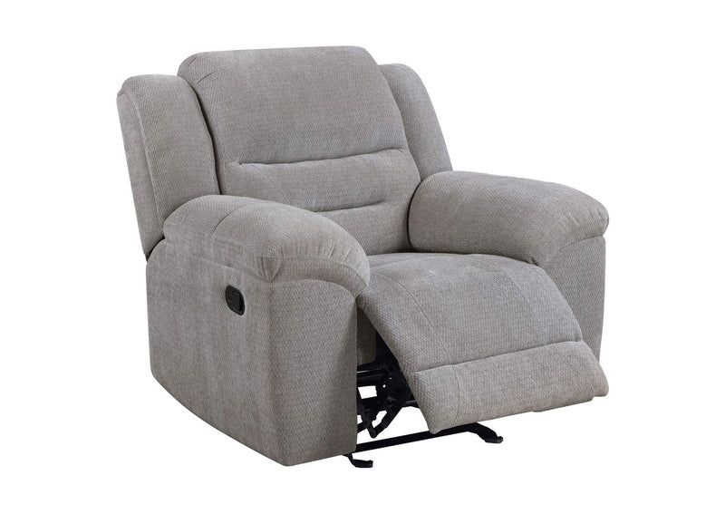 602551-S3 Gilson 3-piece Chenille Upholstered Reclining Sofa Set Grey