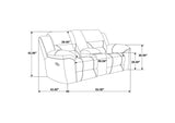 602551-S3 Gilson 3-piece Chenille Upholstered Reclining Sofa Set Grey