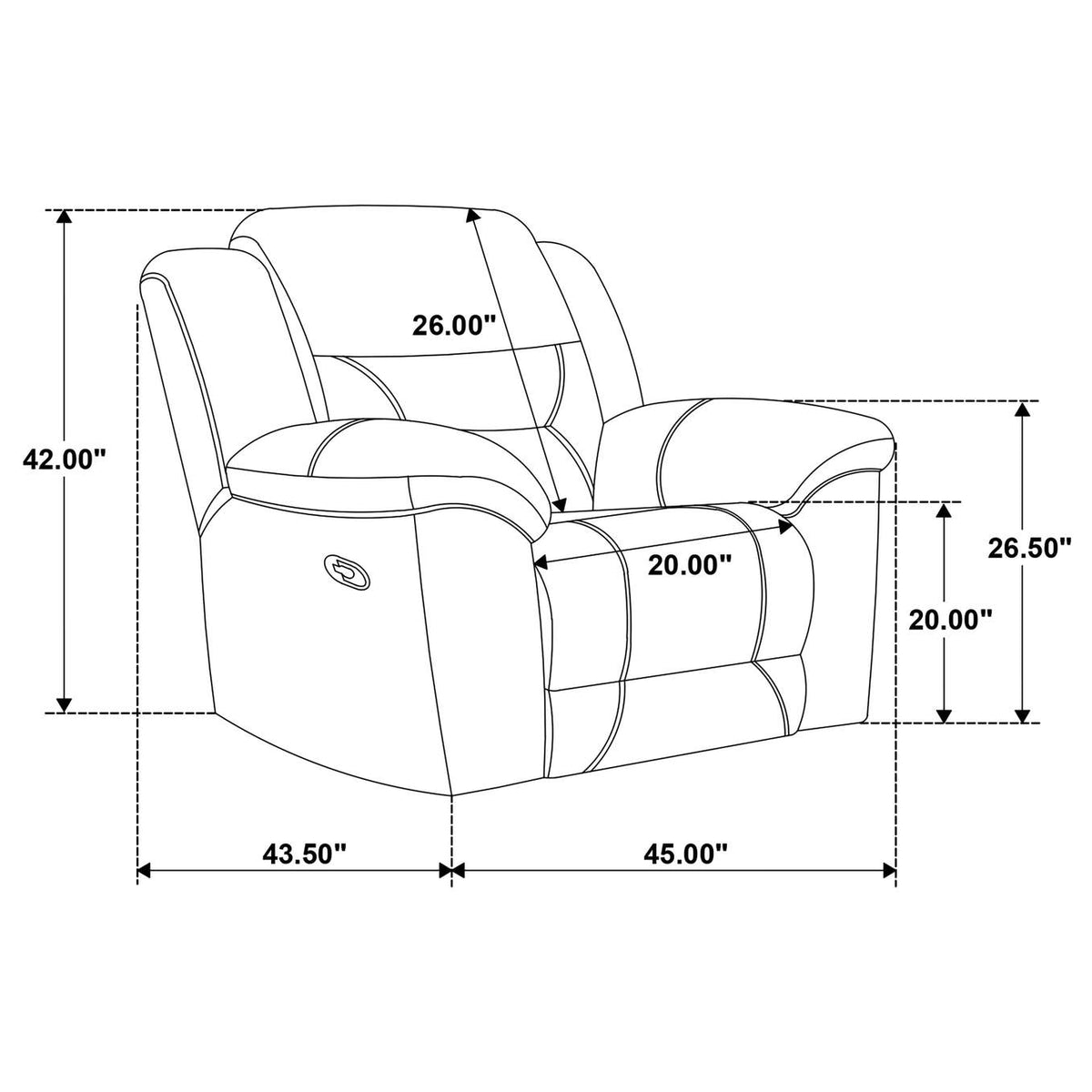 602551-S3 Gilson 3-piece Chenille Upholstered Reclining Sofa Set Grey