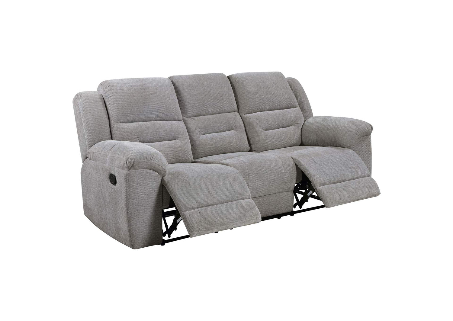 602551 Gilson Chenille Upholstered Reclining Sofa Grey