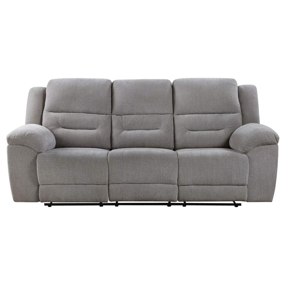602551 Gilson Chenille Upholstered Reclining Sofa Grey