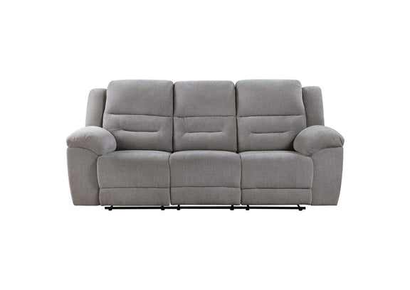602551 Gilson Chenille Upholstered Reclining Sofa Grey