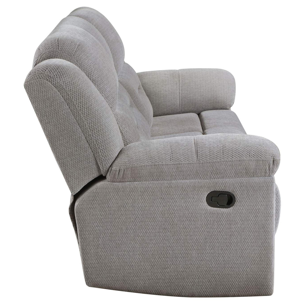 602551 Gilson Chenille Upholstered Reclining Sofa Grey
