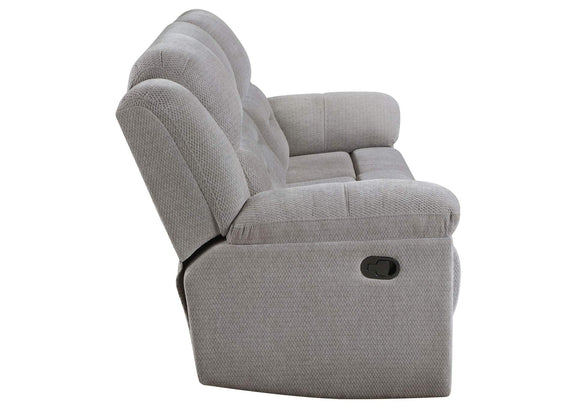 602551 Gilson Chenille Upholstered Reclining Sofa Grey