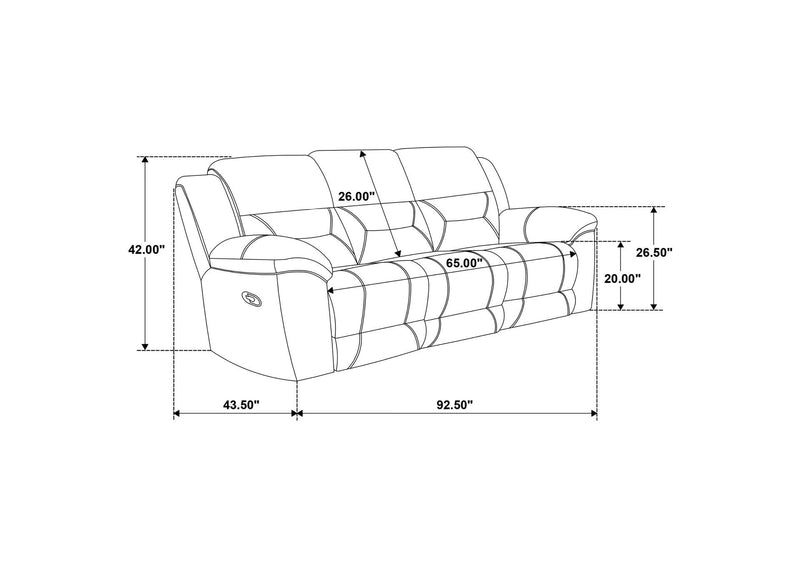 602551 Gilson Chenille Upholstered Reclining Sofa Grey