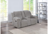 602552 Gilson Chenille Upholstered Reclining Loveseat Grey