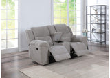 602552 Gilson Chenille Upholstered Reclining Loveseat Grey
